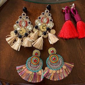 Multi-color pierced earring.